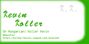 kevin koller business card